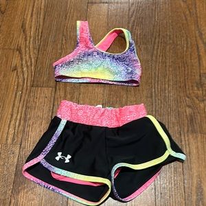 Under Armour shorts and sports bra